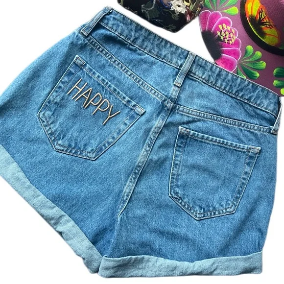 WILD FABLE Denim Highest rise Mom shorts 😃 Happy 😊 Sz 4 - Picture 4 of 8
